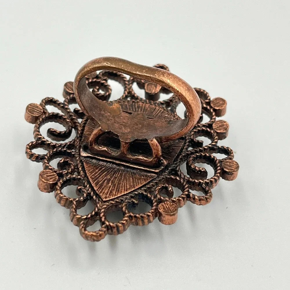 Vintage‎ Statement Ring Goth Boho Dragon Eye Faux Pearl Rhinestone Set Y2K 5pc